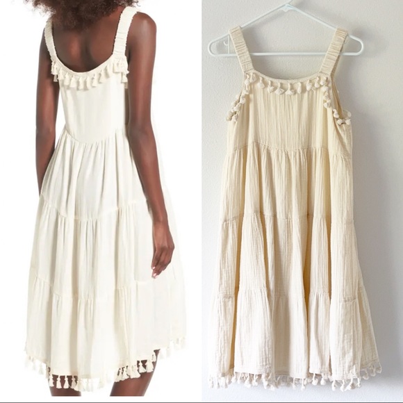 Moon River Tassel Trim Midi Dress size Med - Picture 3 of 13
